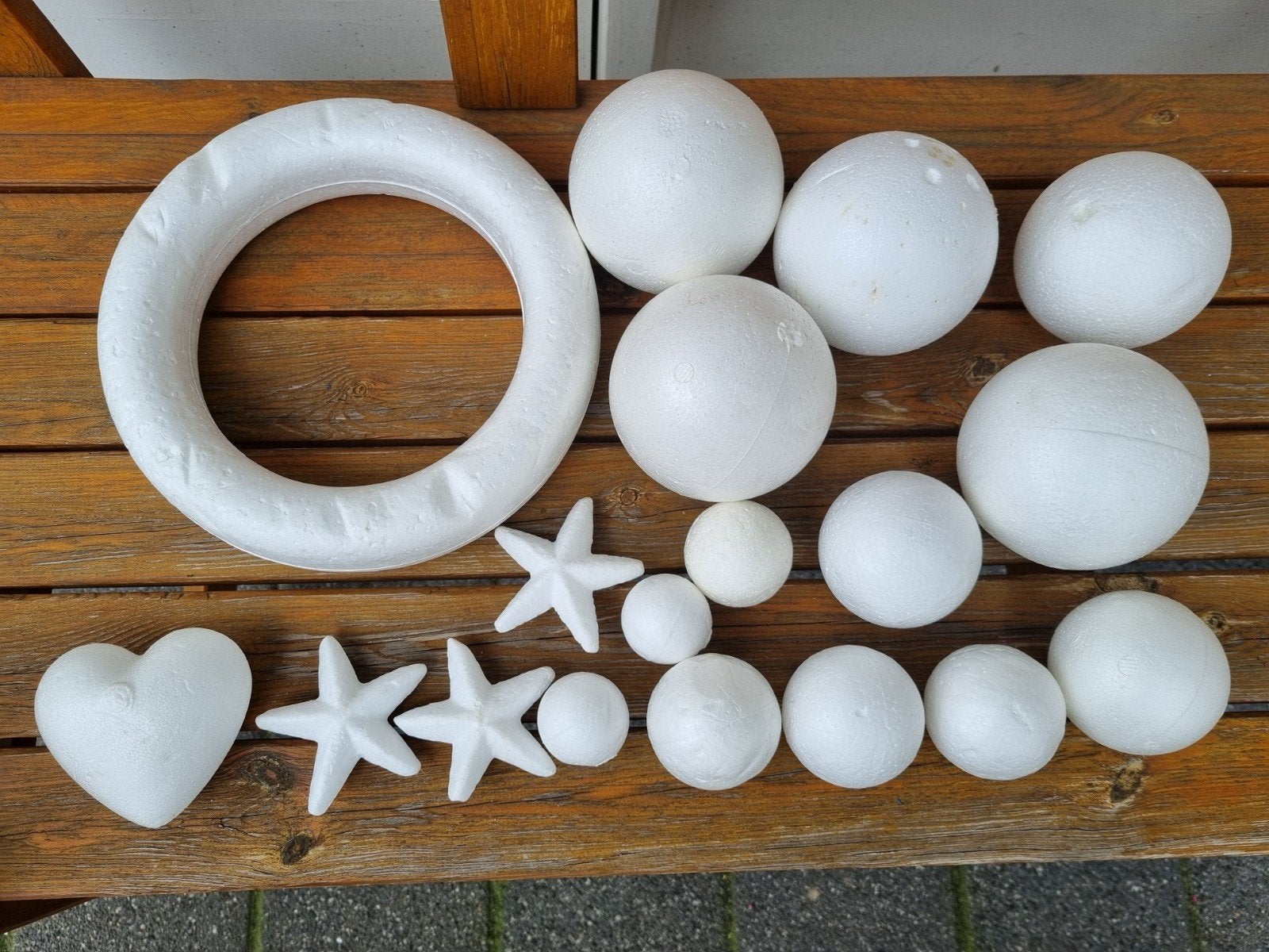18x Piepschuim decoraties, Geschikt voor stof, Ophalen of Verzenden, Zo goed als nieuw, Overige materialen