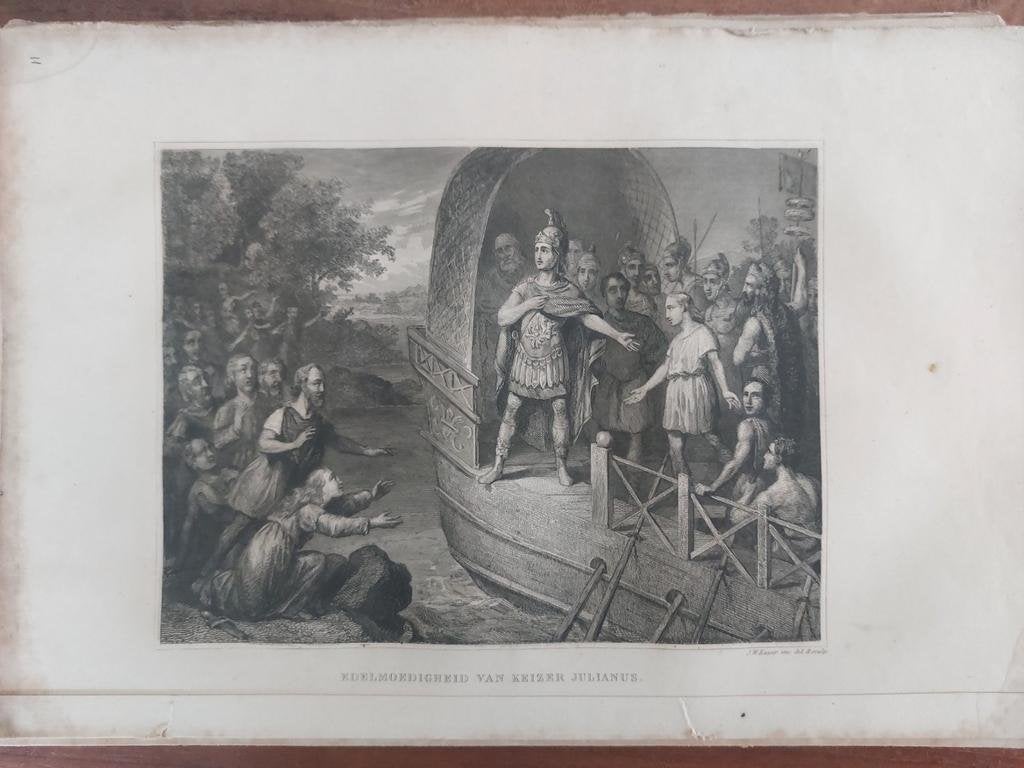 11 / Edelmoedigheid Keizer Julianus Staalgravure 1841, Antiek en Kunst, Ophalen of Verzenden
