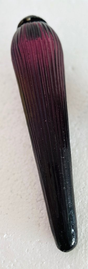 Prachtige Antieke Vintage Glazen Heksenbal Paars 26cm Kegel, Ophalen, Gebruikt