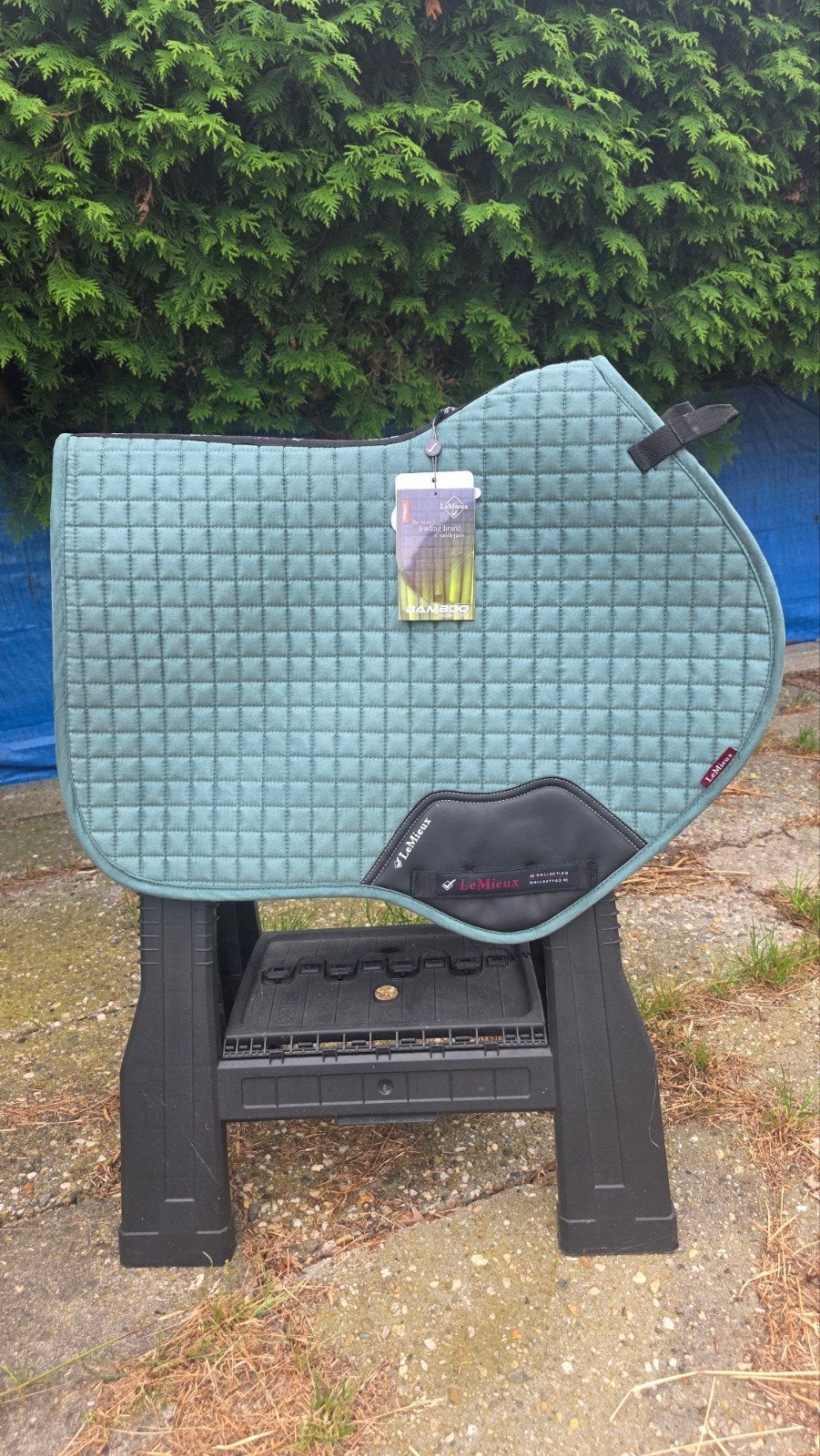 Nieuwe LeMieux Suède springdekjes – Black & Sage, Dieren en Toebehoren, Full (L), Nieuw, Ophalen of Verzenden, Springdekje