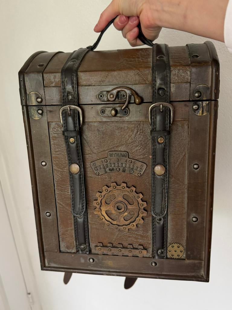 Steampunk koffer met hoed, Ophalen, Zo goed als nieuw