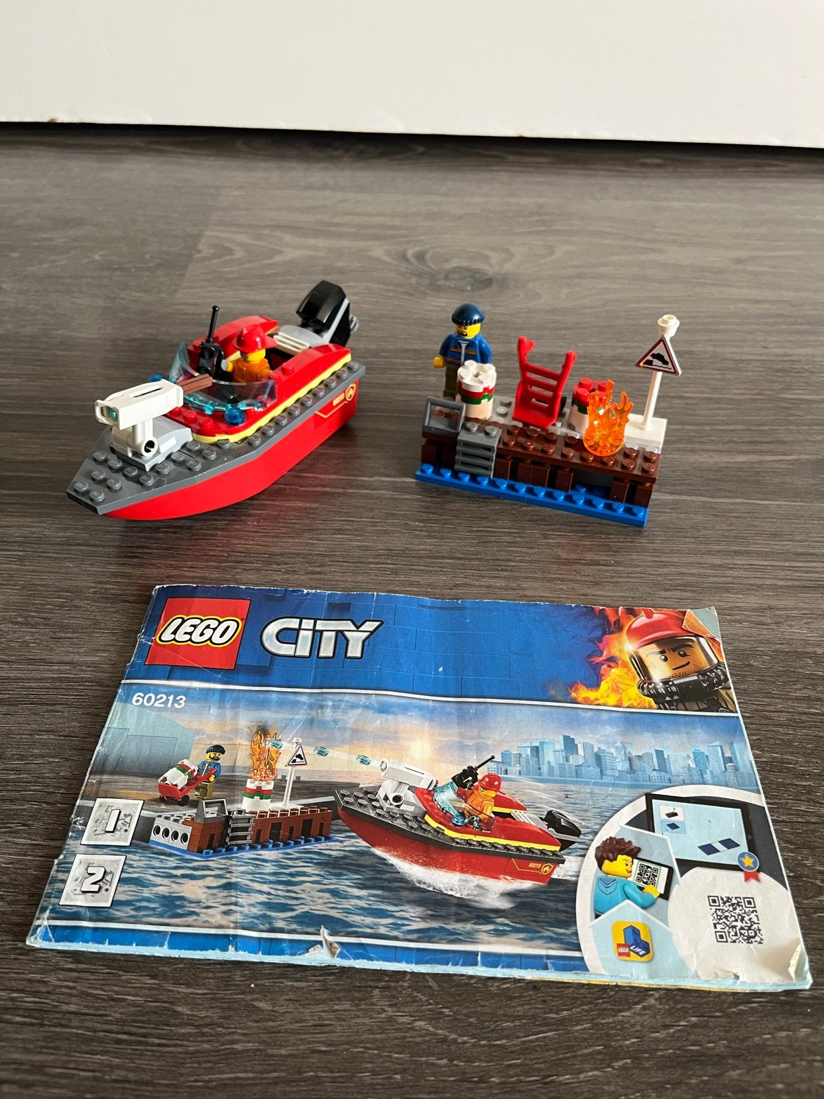 Lego City Brandweerboot 60213 met instructies, Lego, Ophalen of Verzenden, Compleet, Complete set