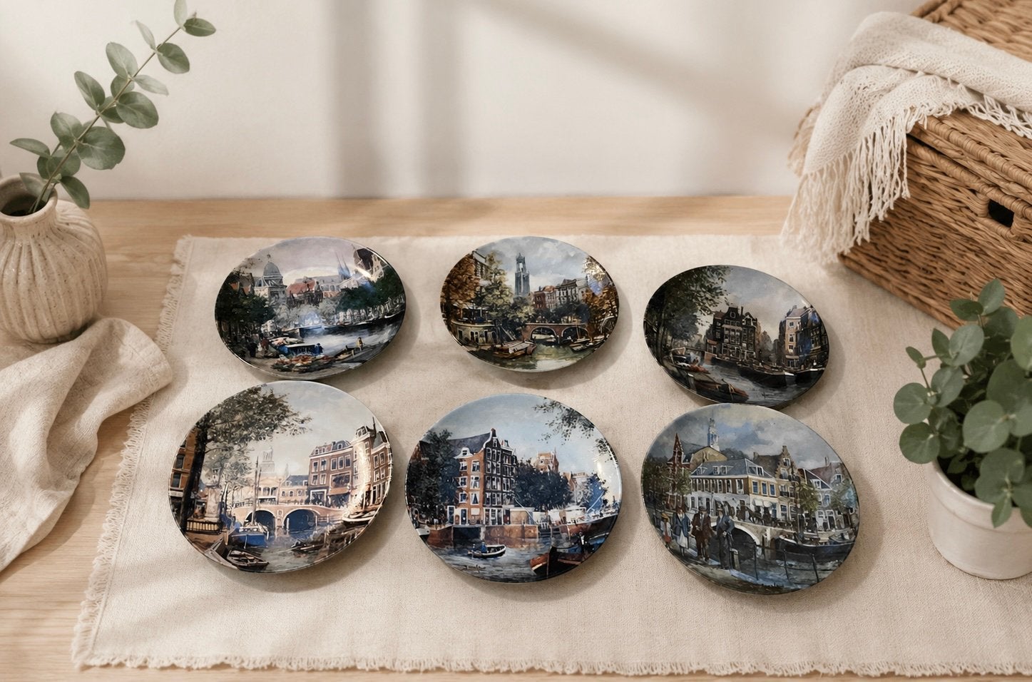 6 mooie bordjes om op te hangen, Antiek en Kunst, Ophalen of Verzenden