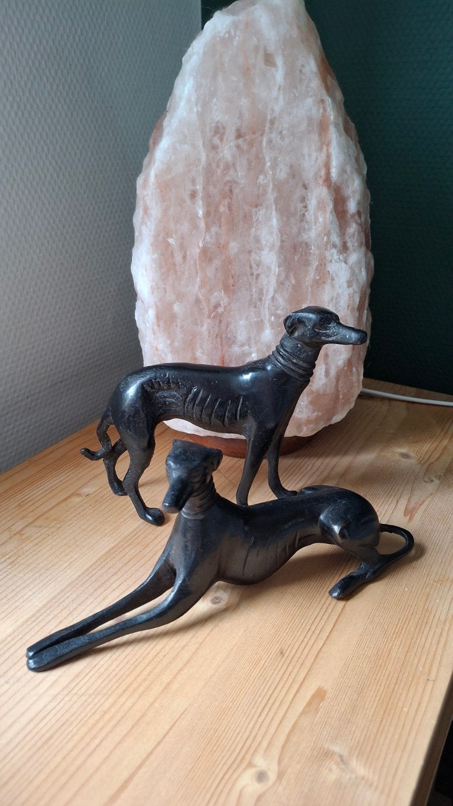 Set Art Deco Windhonden Beelden – Mid-Century, Ophalen of Verzenden, Art deco, Beeld, Zwart