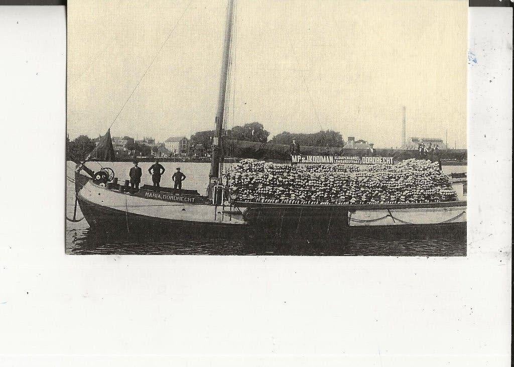 Dordrecht Klompenhandel P & J Kooiman op vrachtschip  Maria, Ophalen of Verzenden, Ongelopen, Zuid-Holland