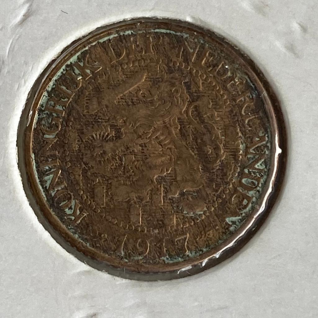 1 Cent uit 1917 van Wilhelmina, Verzenden, Koningin Wilhelmina, 1 cent, Losse munt