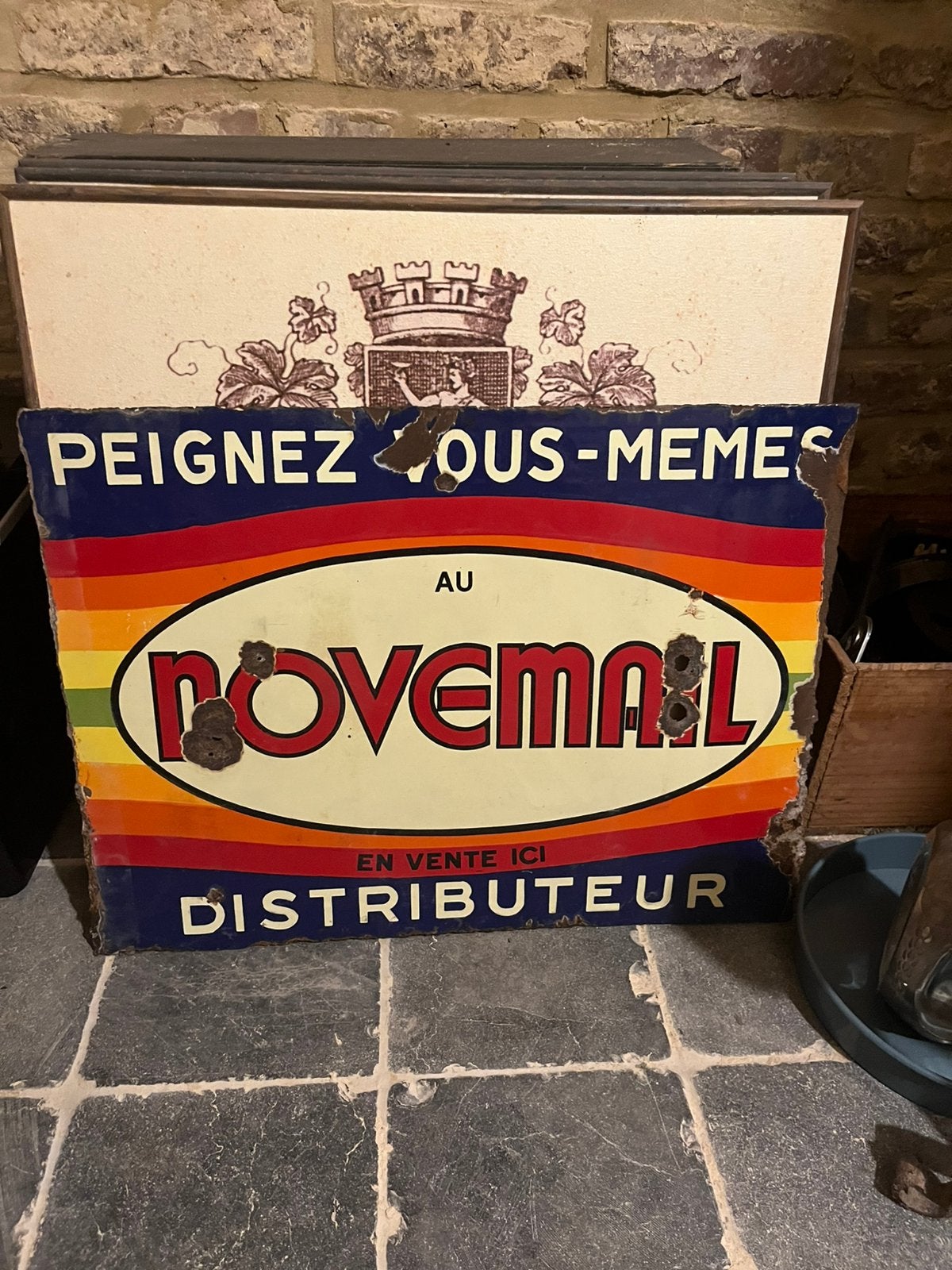 Emaille bord, Ophalen of Verzenden
