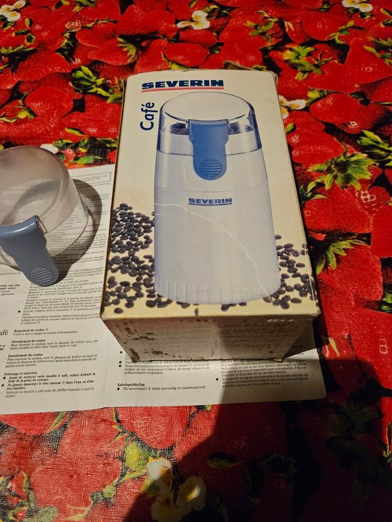 Severin Koffiemolen - Wit/Blauw - Zo goed als nieuw, Ophalen, Overige modellen, Koffiebonen, Zo goed als nieuw
