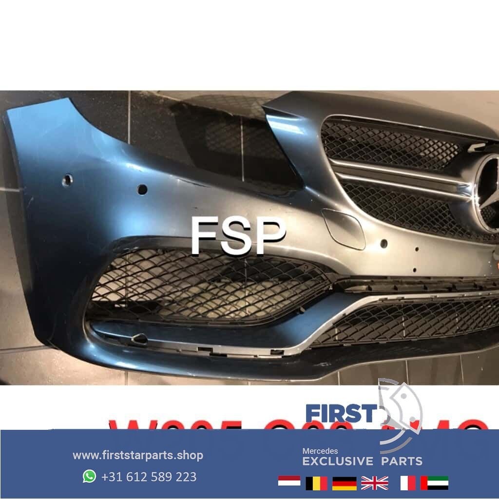 W205 C63 AMG Voorbumper Mercedes C Klasse 2014-2019 + gril +, Gebruikt, -, Voor, Ophalen of Verzenden
