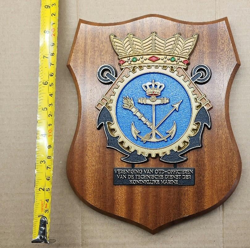 wapenschild KM Technische dienst, Verzamelen, Militaria | Algemeen, Ophalen of Verzenden, Marine, Nederland, Embleem of Badge