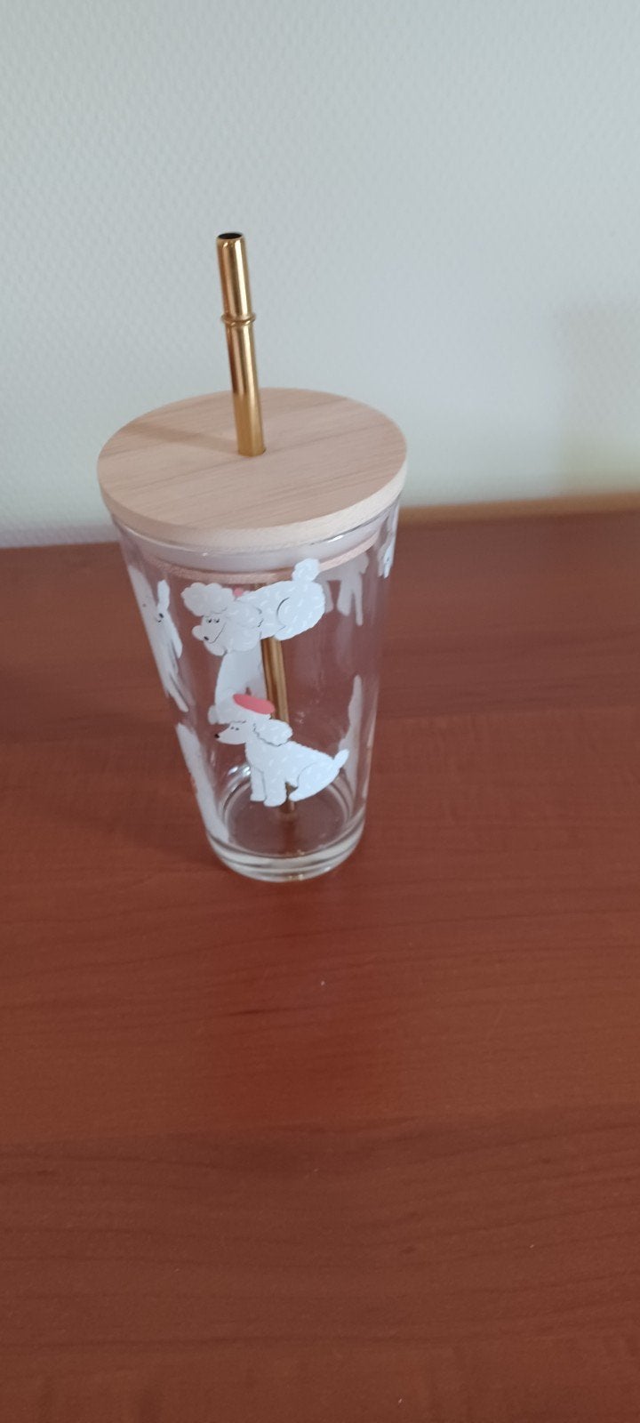 Drinkglas met poedels, Huis en Inrichting, Glas of Glazen, Nieuw, Ophalen of Verzenden, Glas