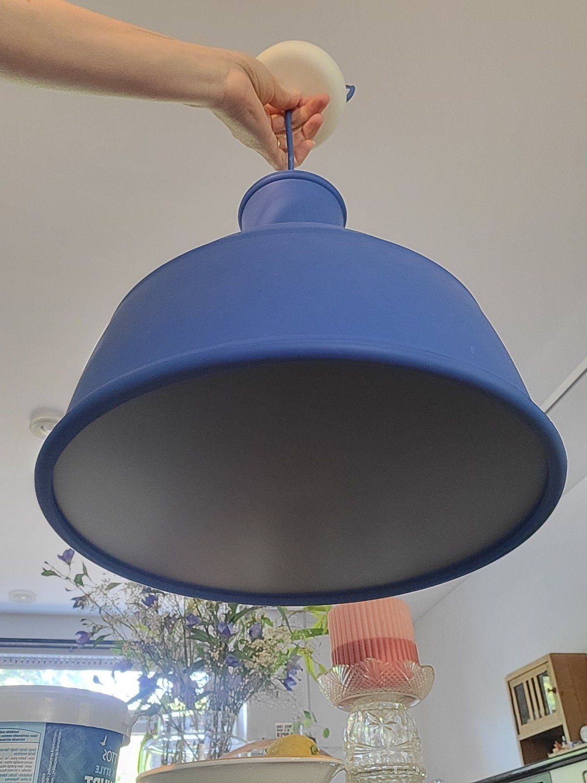 Muuto Unfold Hanglamp - Blauw - Goede staat, Ophalen, Gebruikt, Kunststof, E27 (groot)