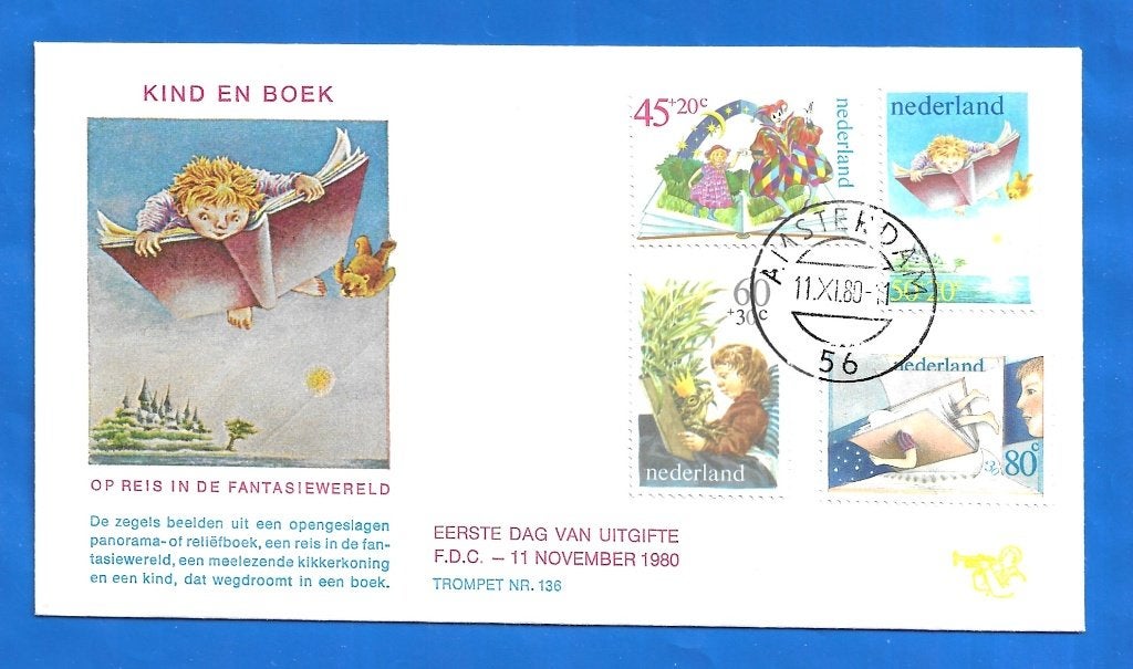 FDC Kinderpostzegels 1980 - NVPH 1210-1213 Trompet 136, Verzenden, Onbeschreven, Nederland