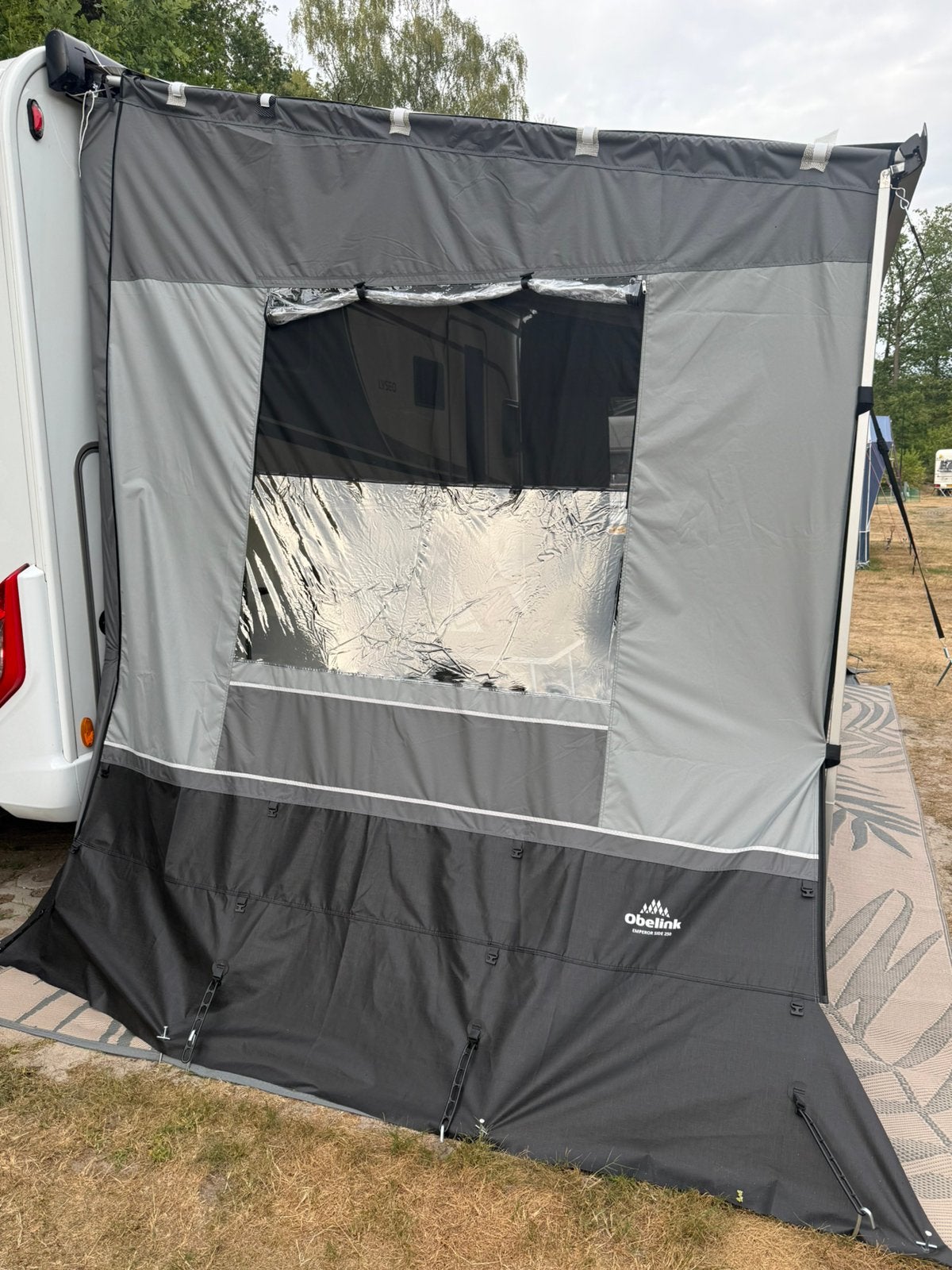 Obelink Emperor 250 zijwand links incl rafter aandrukstang, Ophalen of Verzenden, Zo goed als nieuw