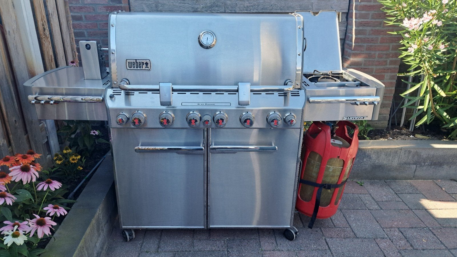 Weber Summit  670 Buitenkeuken Gasbarbecue+hoes + gasfles, Tuin en Terras, Ophalen, Gebruikt, Weber