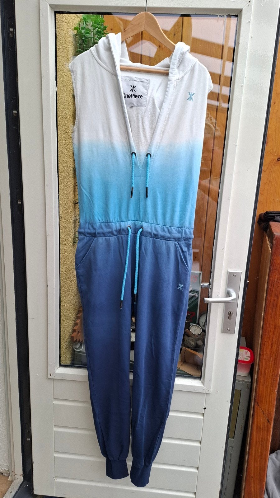 OnePiece Jumpsuit M Blauw/Wit Dip-Dye ZGAN, Ophalen of Verzenden, Zo goed als nieuw, Blauw