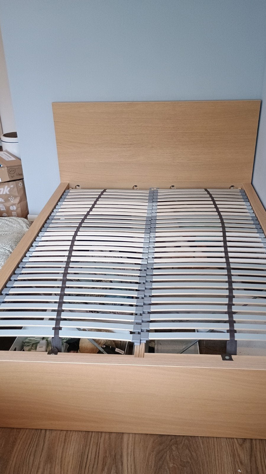 Ikea Malm bedframe 160x200 cm met lattenbodems, Tweepersoons, Ophalen of Verzenden, Zo goed als nieuw, 200 cm
