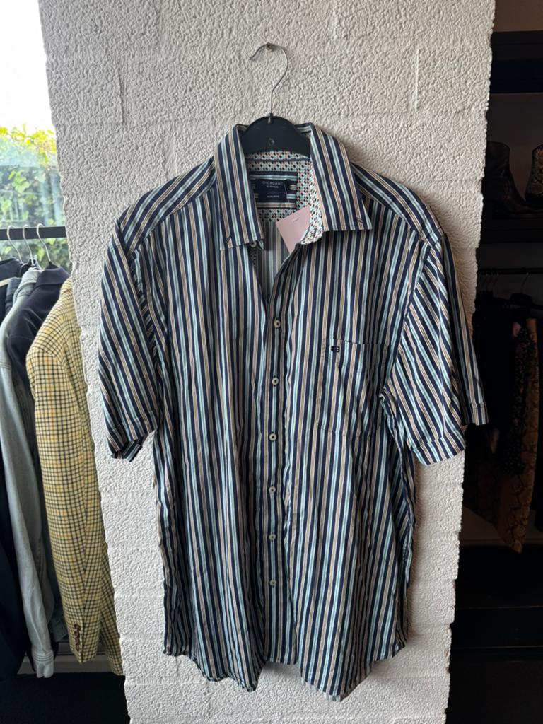 Giordano overhemd maat xl strepen, Ophalen of Verzenden, Zo goed als nieuw, Halswijdte 43/44 (XL)