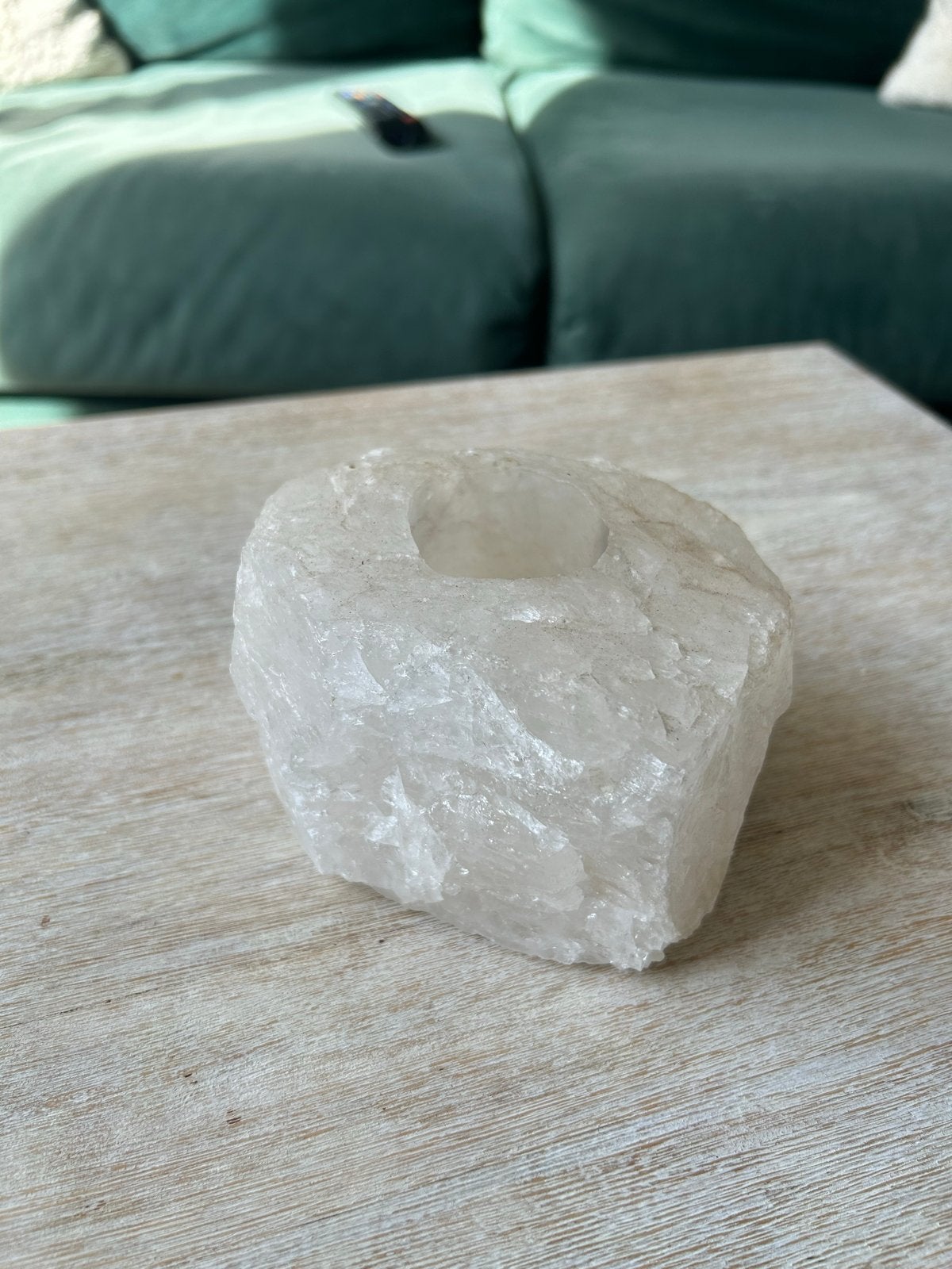 2x Natuursteen Waxinelichthouder, Natuurlijk materiaal, Waxinelichthouder, Ophalen of Verzenden, Zo goed als nieuw