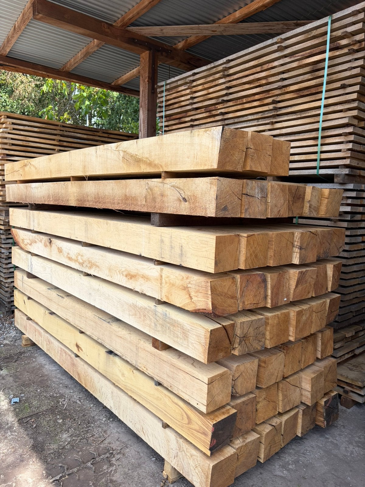 Eiken balken 250 cm lang 15x15, Tuin en Terras, Ophalen, Zo goed als nieuw, 250 cm of meer, Balken