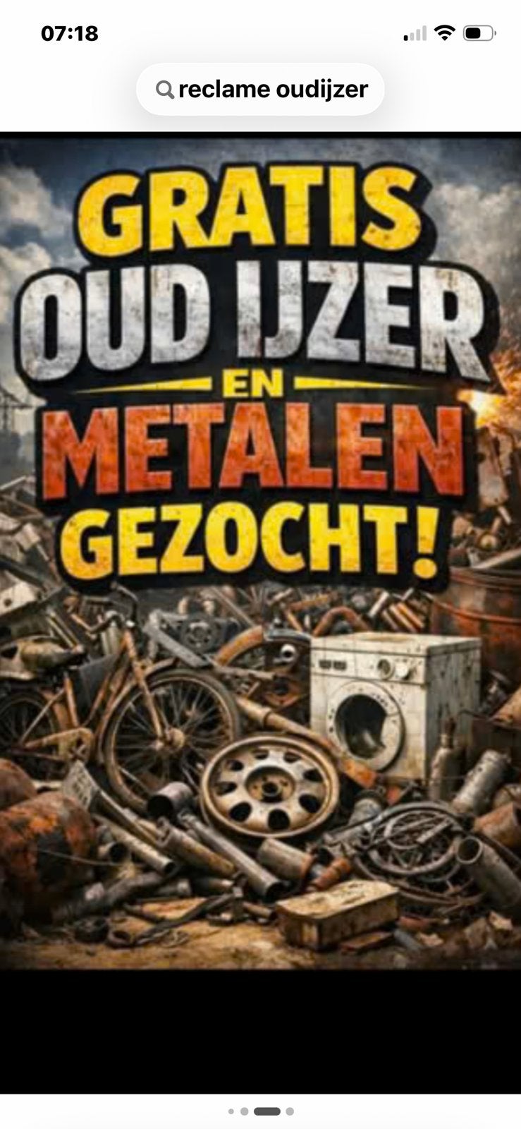 Gezocht oudijzer, Ophalen, Zo goed als nieuw