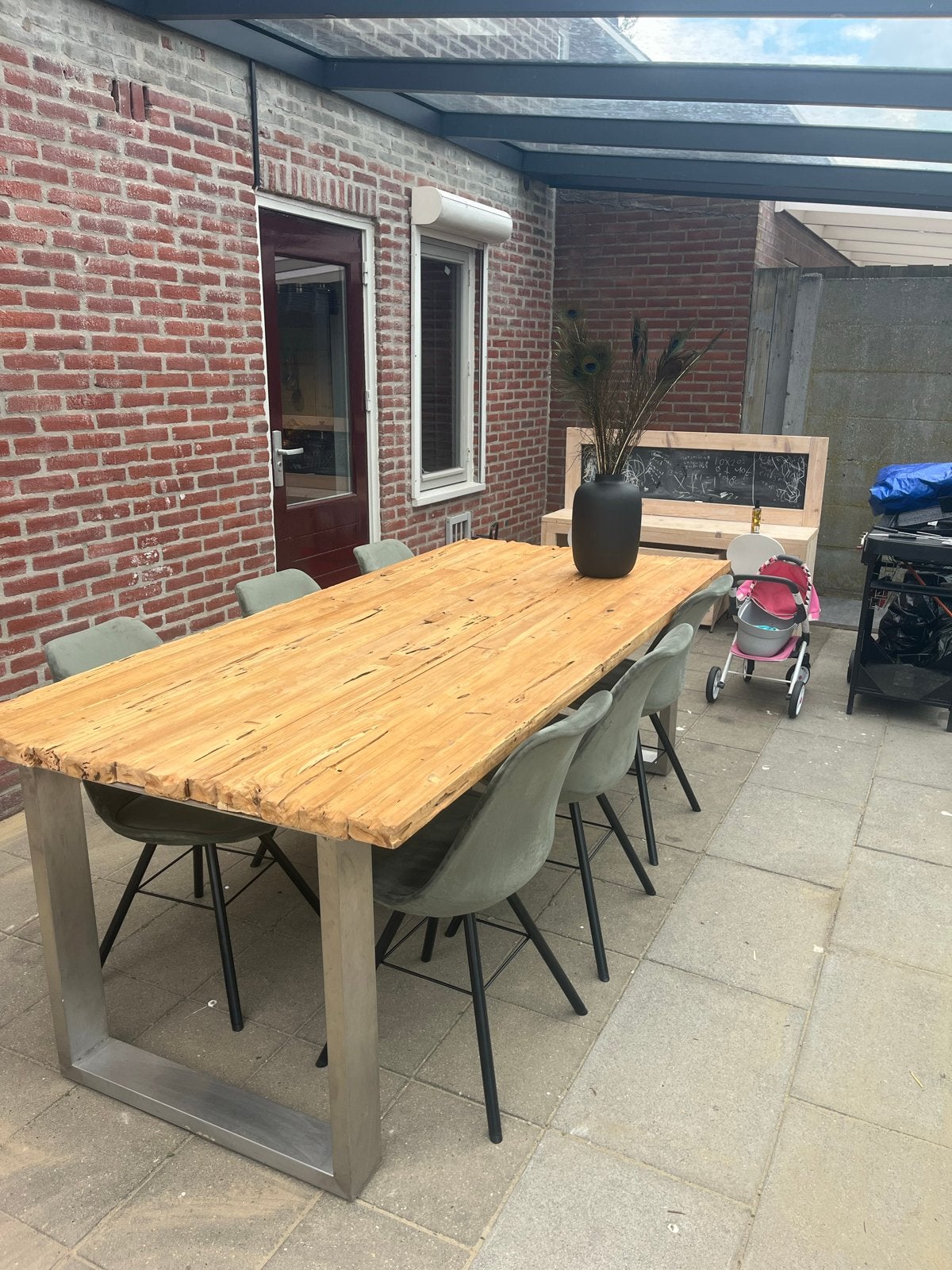 Veranda Gumax Serre 6x3m met glazen dak en schuifwanden, Tuin en Terras, Ophalen of Verzenden, Gebruikt, Serre