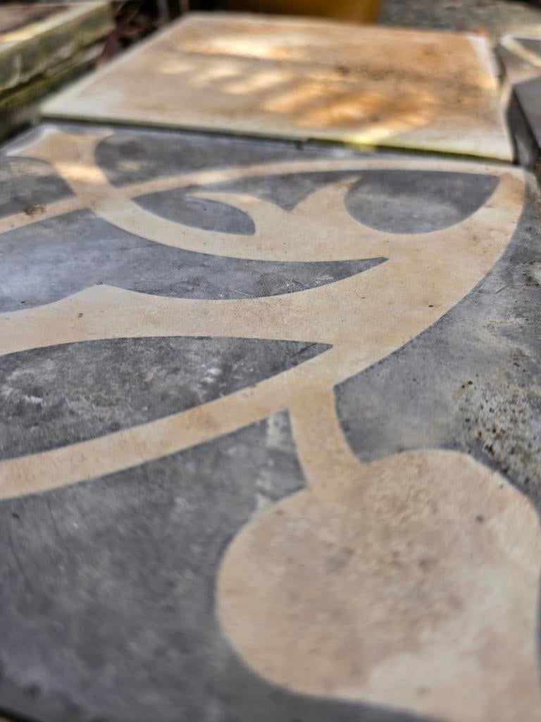 Vintage Portugese cementtegels 20x20 cm - 46 stuks, Doe-het-zelf en Verbouw, Tegels, Overige materialen, Gebruikt, Ophalen of Verzenden