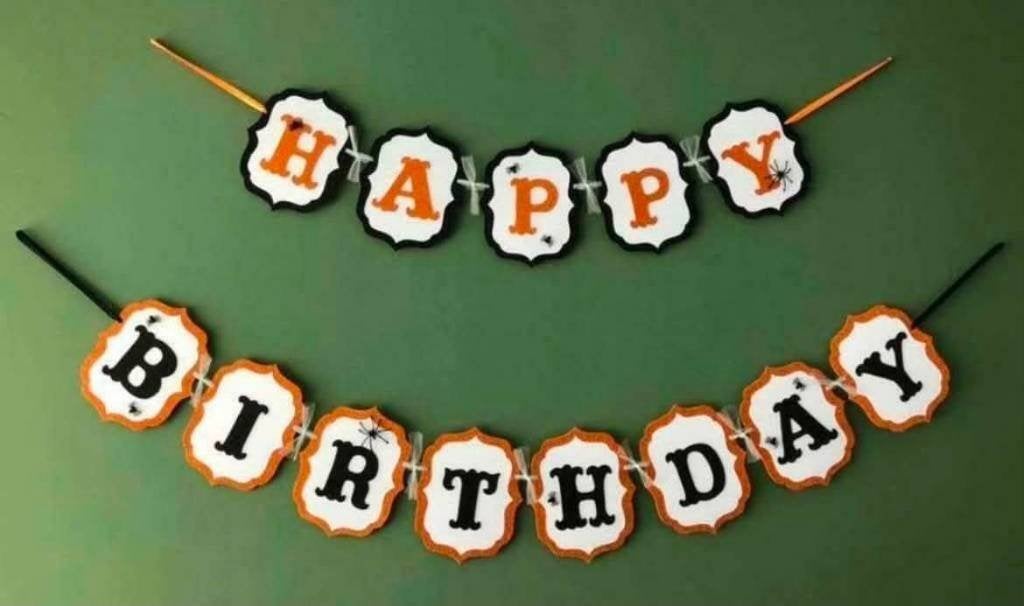 Halloween Happy Birthday Banner / Slinger - Verjaardag, Ophalen of Verzenden, Nieuw, Versiering, Verjaardag