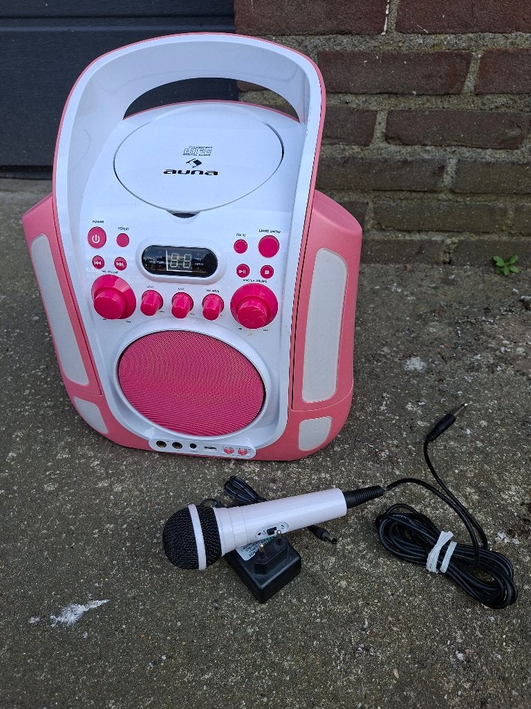Auna stereoset met microfoon, Draagbaar, Zo goed als nieuw, Cd-speler, Ophalen