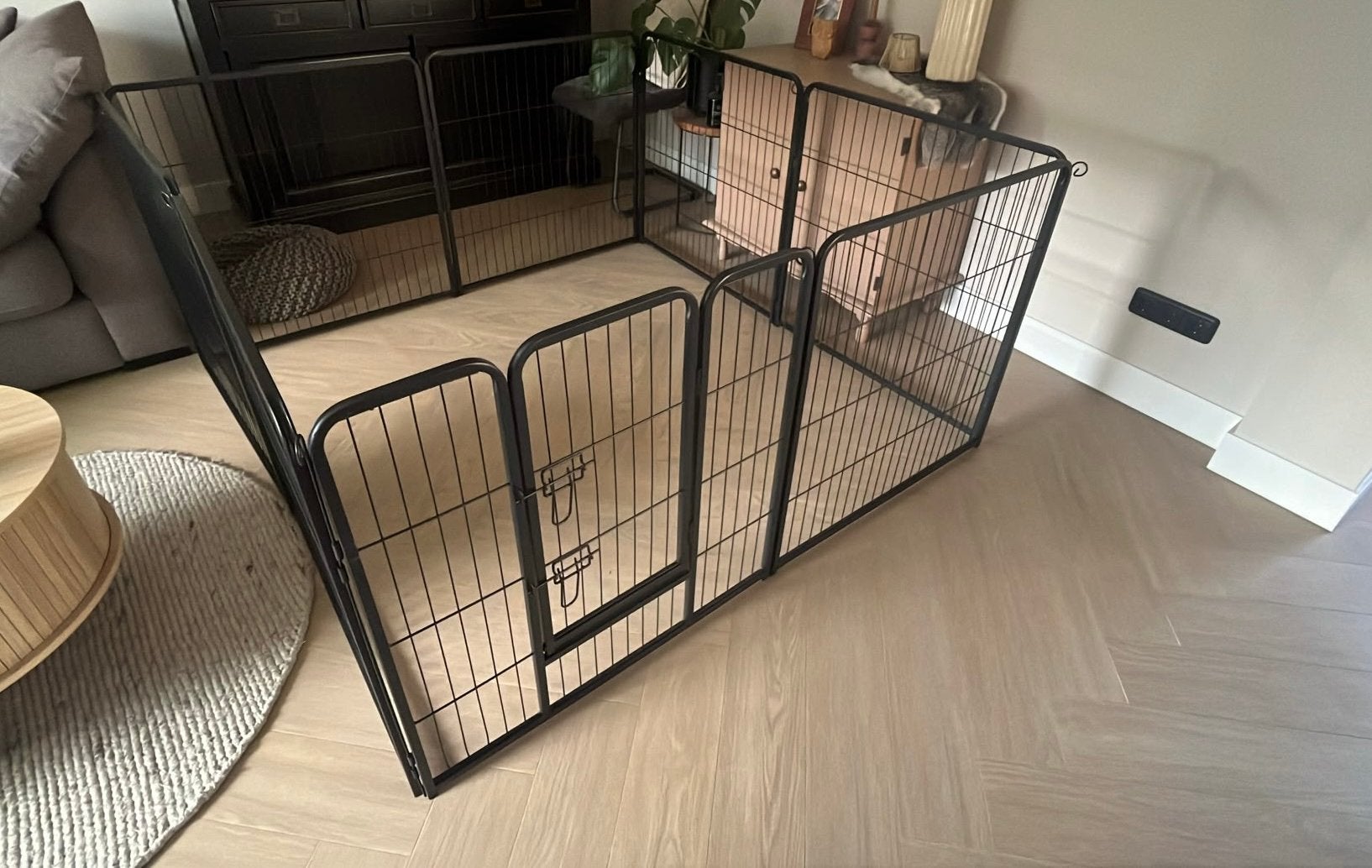 Puppyren/hok TE HUUR, 8 panelen (2,5 m²) voor binnen, Dieren en Toebehoren, Ophalen, Hondenkennel, 110 cm of meer, 65 tot 100 cm