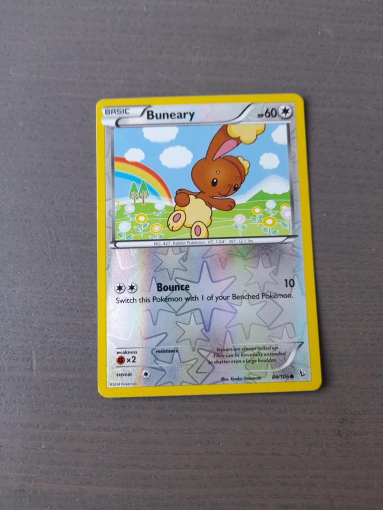 Flashfire 84/106 buneary reverse, Ophalen of Verzenden, Gebruikt, Losse kaart, Foil