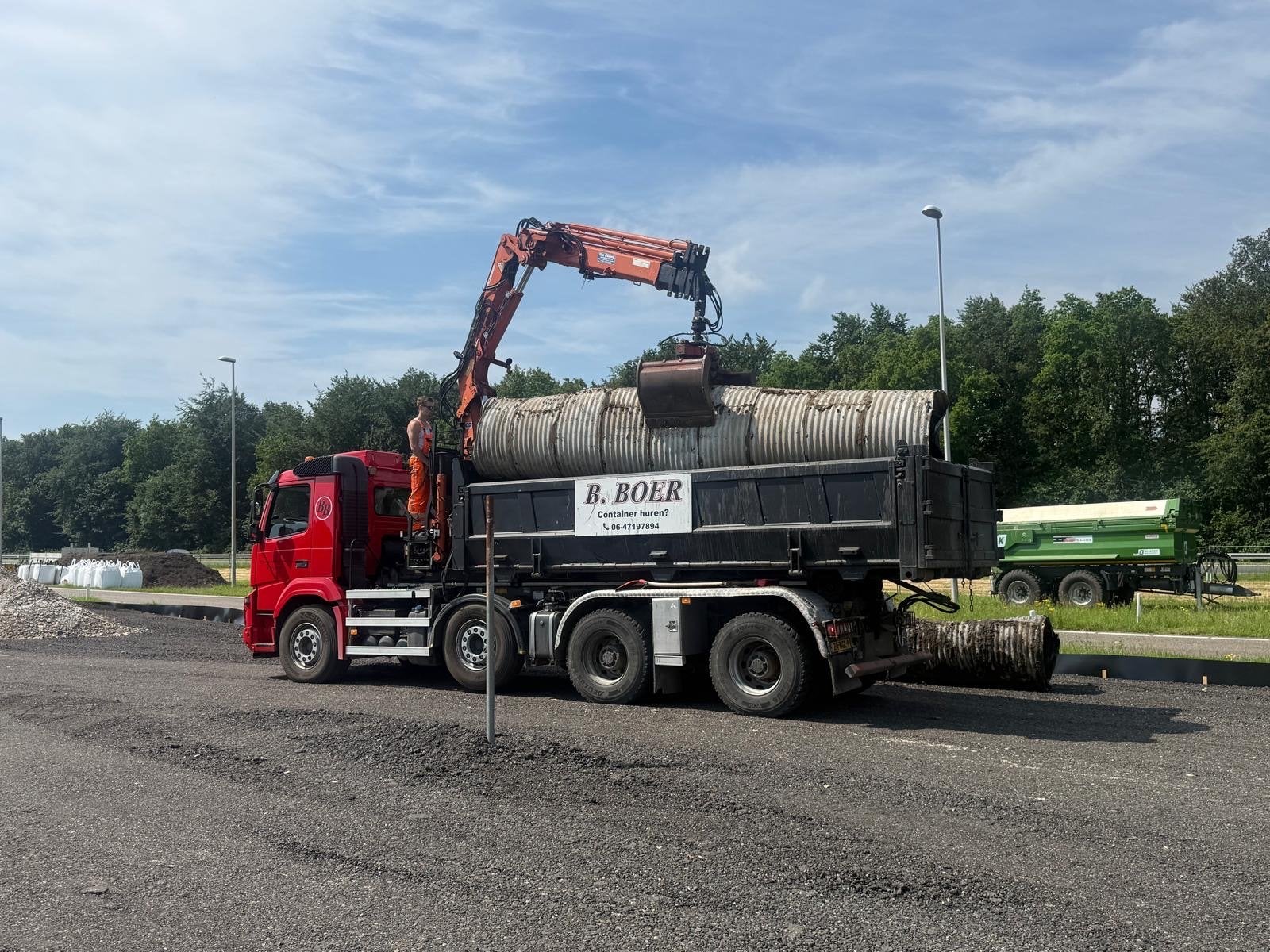 Haakarm container Autolaadkraan met Container, Ophalen of Verzenden