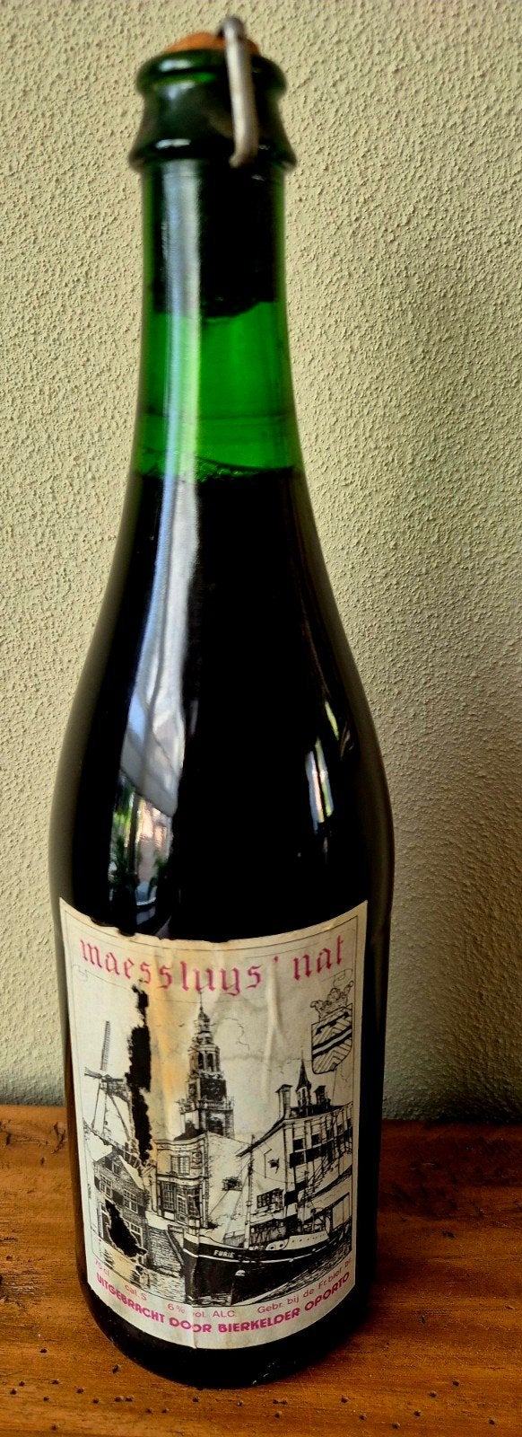 Fles maessluys 'nat' speciaal bier Bierkelder Oporto. proev!, Ophalen of Verzenden, Zo goed als nieuw, Flesje(s), Overige merken