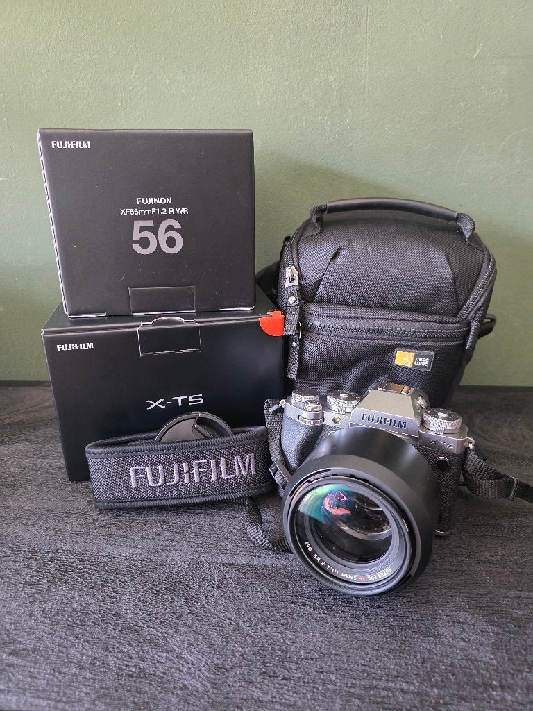 FUJIFILM X-T5 en FUJION XF56mm F1.2 R WR set, Ophalen, Fujifilm, 56 mm, Beschermhoes/tas