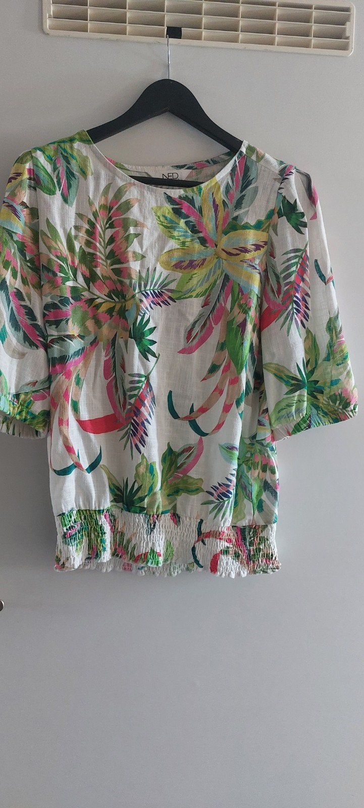 NED blouse met tropische print - Maat 40, Maat 38/40 (M), Meerkleurig, Ophalen of Verzenden, Zo goed als nieuw