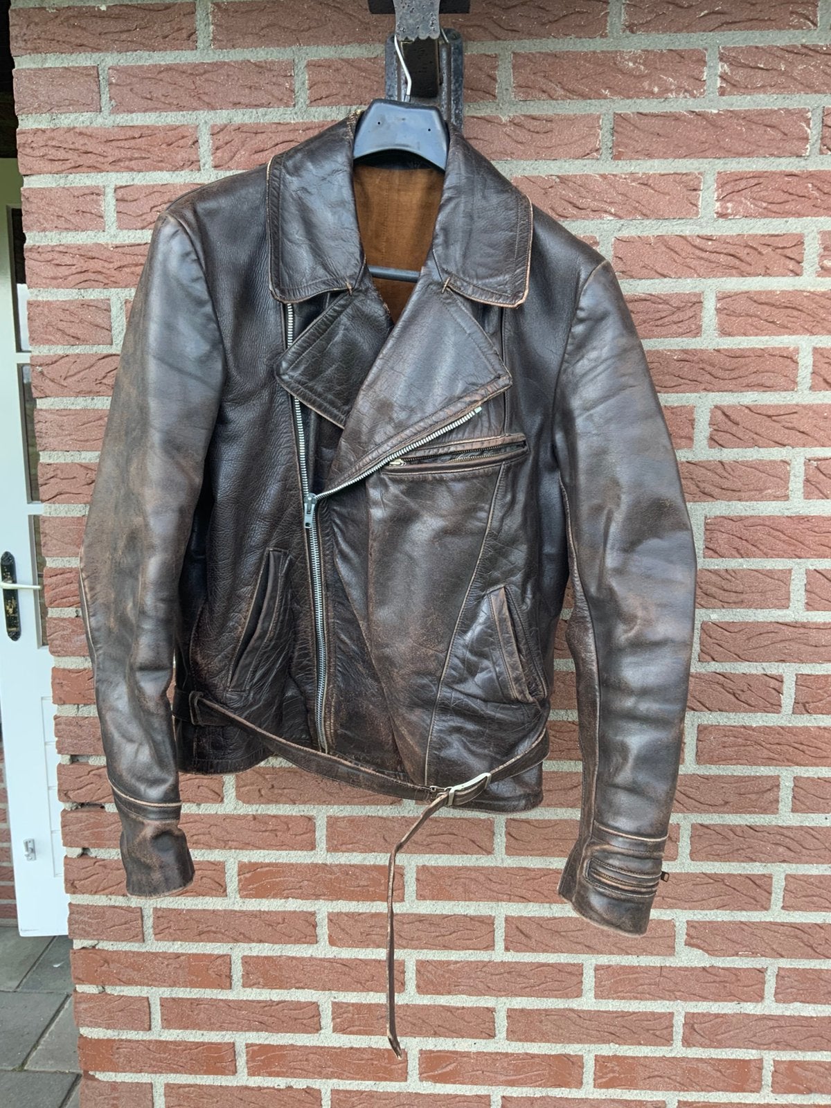 Motorjack bruin M/L of mt 42, Motoren, Kleding | Motorkleding, Ophalen, Tweedehands, Jas | leer