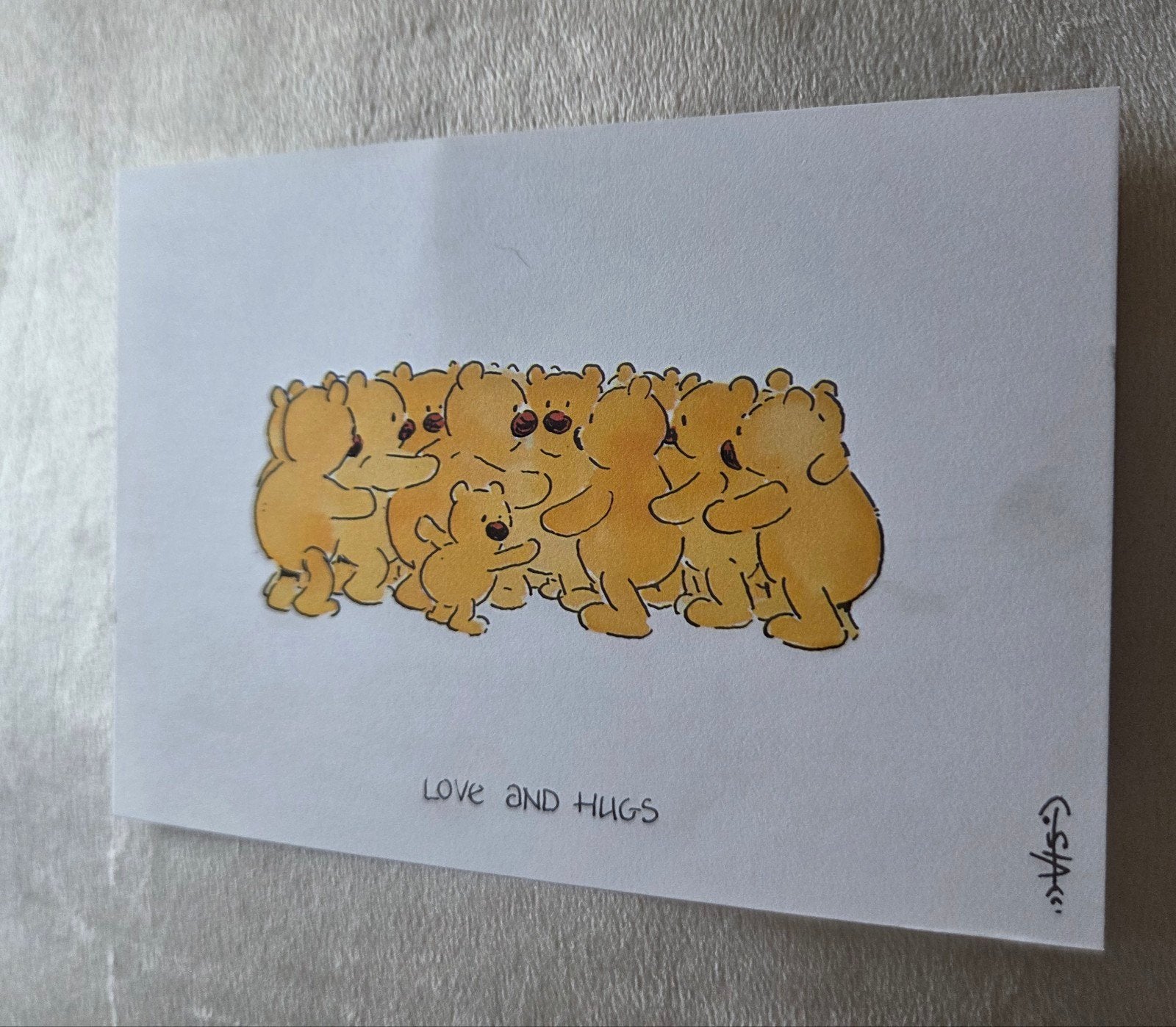Ansichtkaart 'Love and Hugs' - Beren, Verzamelen, Verzenden, 1980 tot heden, Ongelopen, Overige thema's