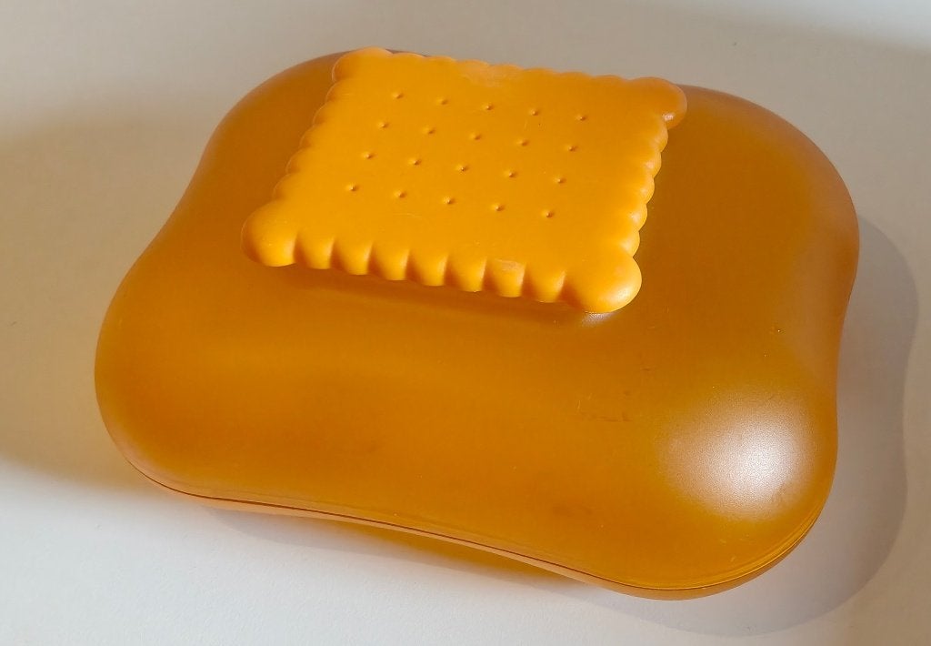 Alessi Mary Biscuit Oranje - Design koekjestrommel, Kunststof, Ophalen of Verzenden, Alessi, Oranje