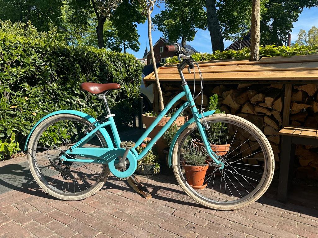 Leuke turquoise ELOPS kinderfiets - 24 inch, Fietsen en Brommers, Fietsen | Dames | Damesfietsen, Gebruikt, Velgrem, Versnellingen