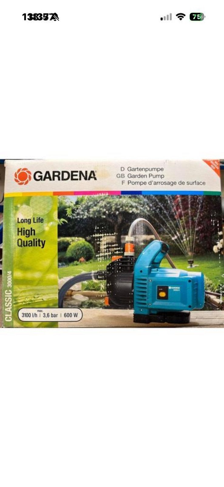 Gardena waterpomp, Tuin en Terras, Ophalen, Zo goed als nieuw, Dompelpomp