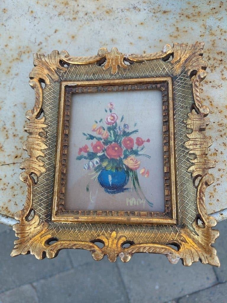 Heel mooi bloemenschilderijtje, Antiek en Kunst, Bloemen, Paneel, Ophalen of Verzenden, Olieverf