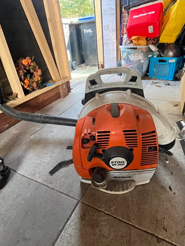 Stihl BR 350 Bladblazer - Goed werkende rugblazer, Ophalen, Gebruikt, Benzine, Ruggedragen