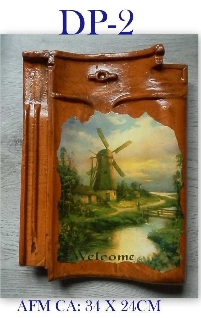 DP2 - Beschilderde Dakpan als decoratie voor binnen / buiten, Ophalen of Verzenden, Zo goed als nieuw