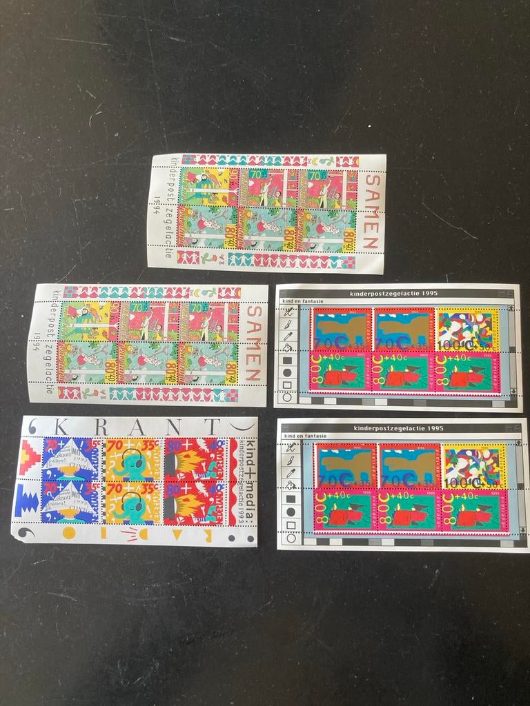Kinderpostzegels Nederland 1993, 1994, 1995 - Postfris, Postzegels en Munten, Postzegels | Nederland, Ophalen of Verzenden, Na 1940