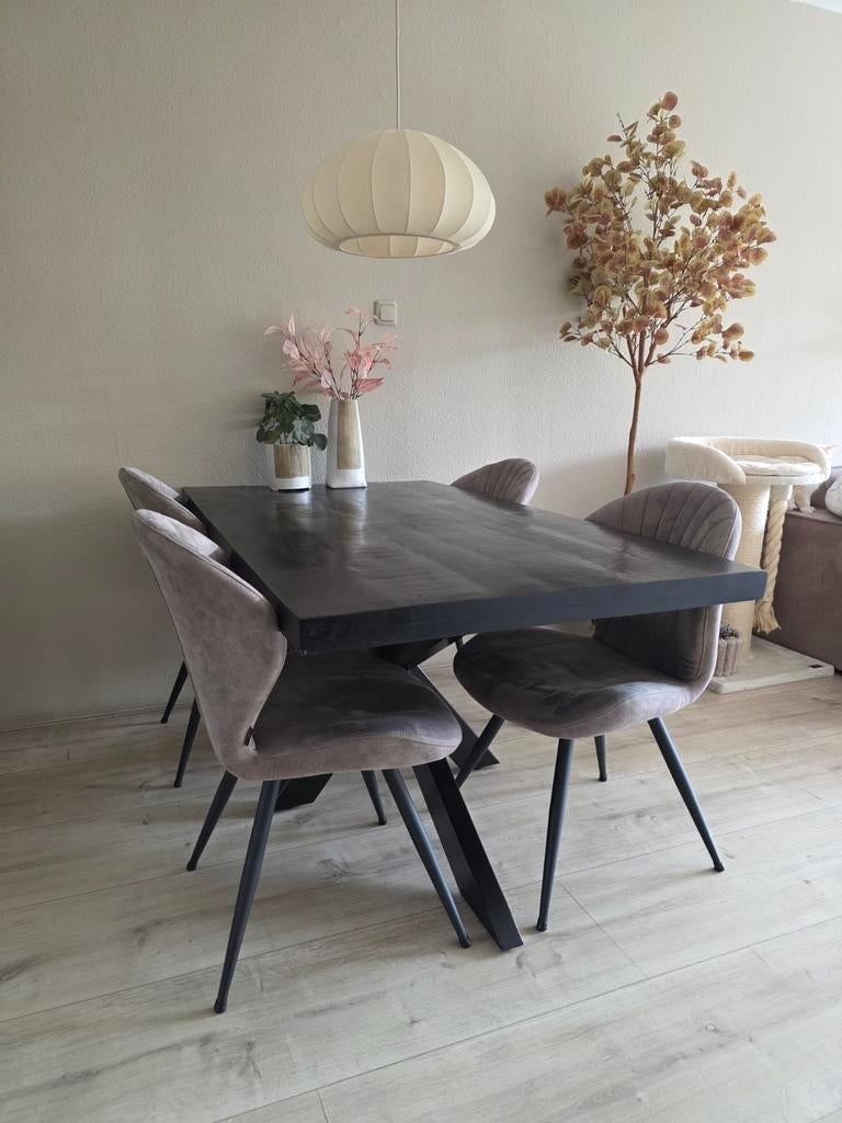 Prachtige Eetset Eettafel 4 Eetkamerstoelen OOK LOS TE KOOP, Ophalen, Zo goed als nieuw, 4 tot 6 stoelen