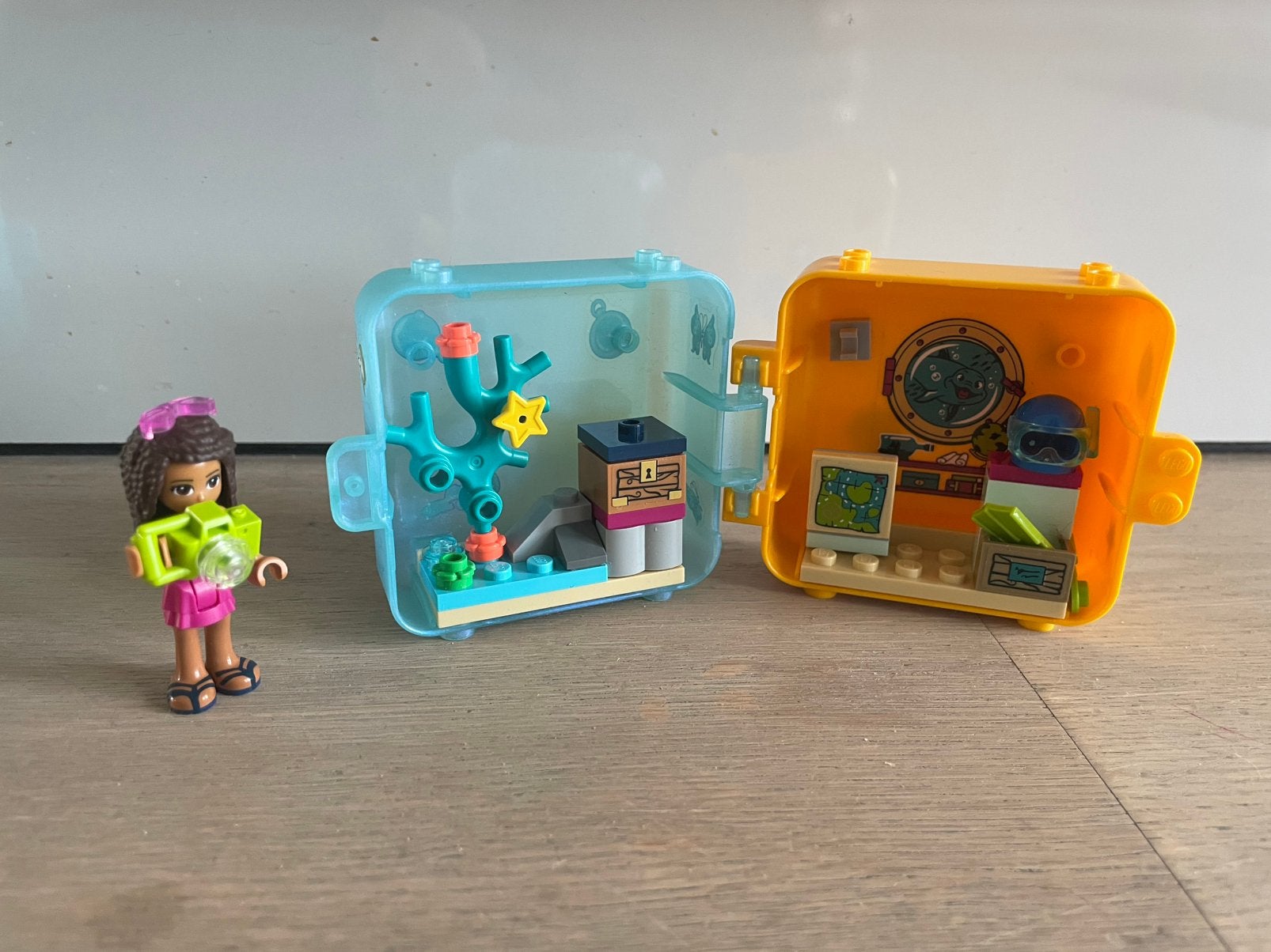 Lego friends 41410 andreas zomerspeelkubus, Gebruikt, Lego, Friends, Ophalen of Verzenden