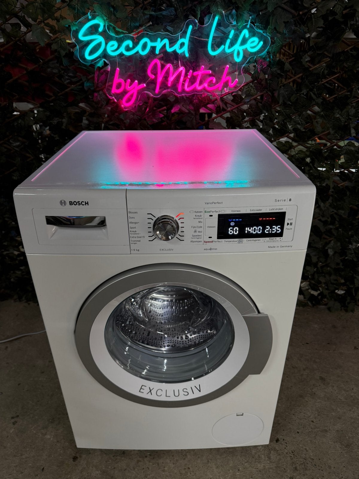 Bosch Serie 8 | 9kg | Wasmachine | Exclusiv, Ophalen, 1200 tot 1600 toeren, 8 tot 10 kg, Voorlader