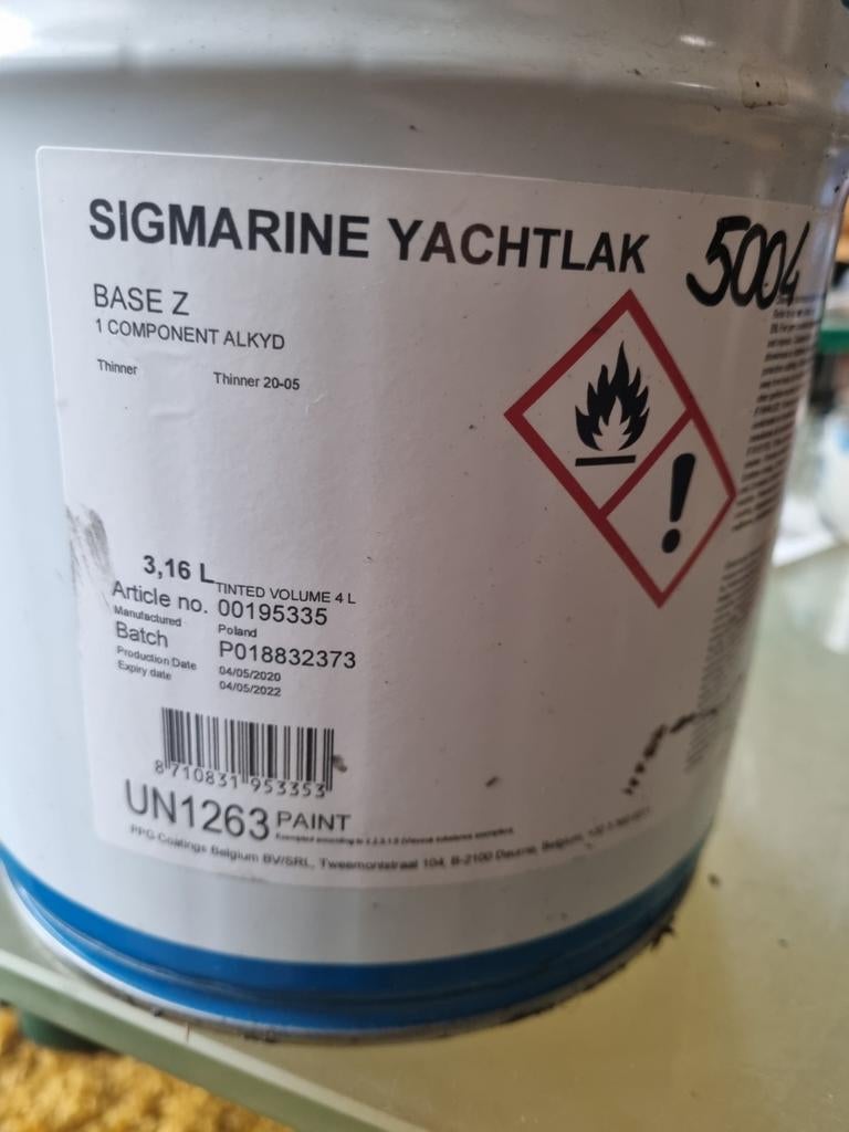 Verf jachtlak  1 component 3.16L  ral 5004, Ophalen of Verzenden, Nieuw, Grijs