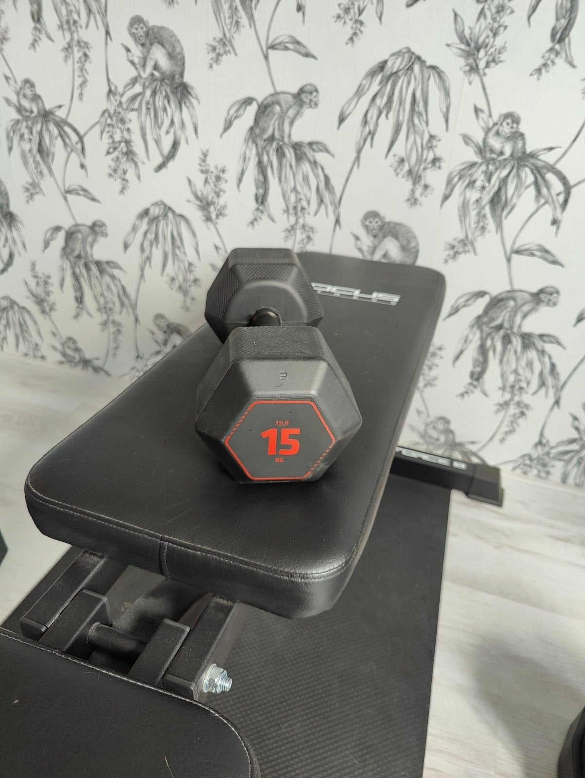 Decathlon CORENGTH rubberen dumbbell 15kg - Zo goed als nieu, Sport en Fitness, Ophalen, Zo goed als nieuw, Dumbbell
