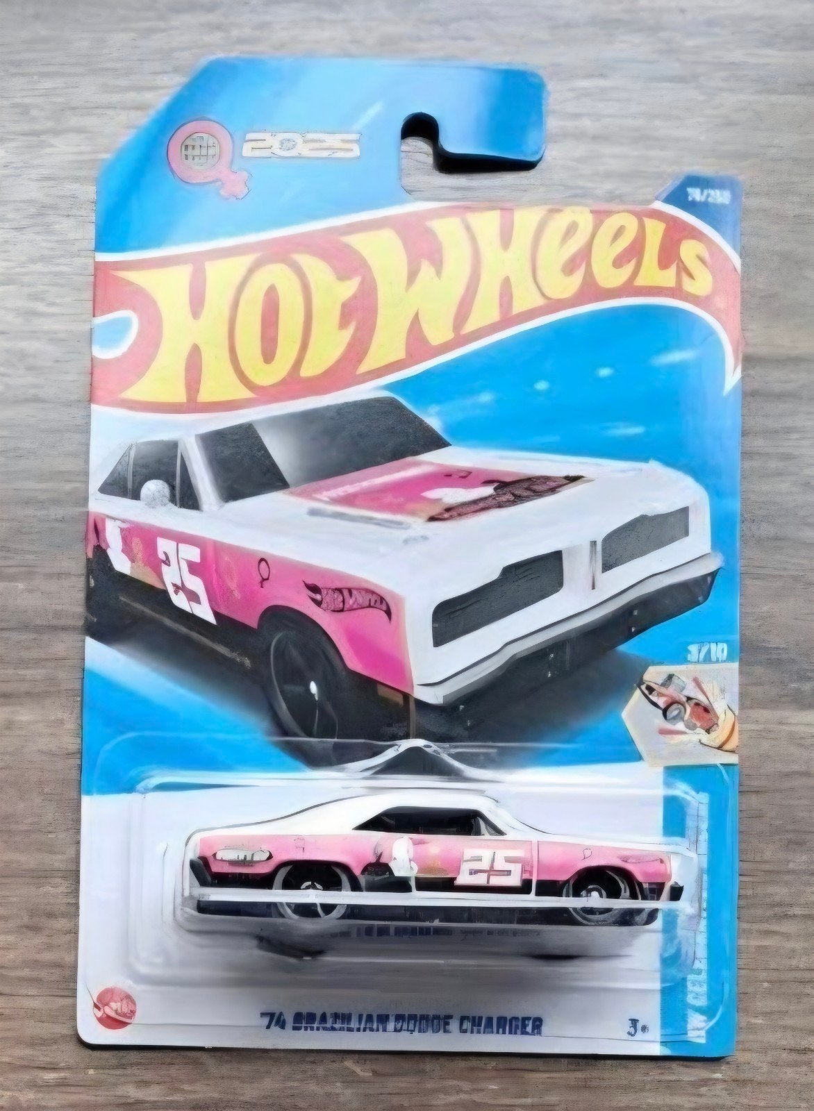 Hot Wheels '74 Brazilian Dodge Charger - Roze/Wit, Ophalen of Verzenden